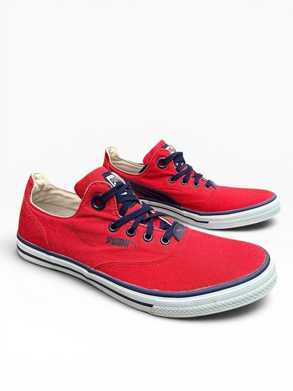 PUMA Limnos Cat 2 DP Fiery Red Canvas Sneakers Size 10 NEW Preppy Nautical